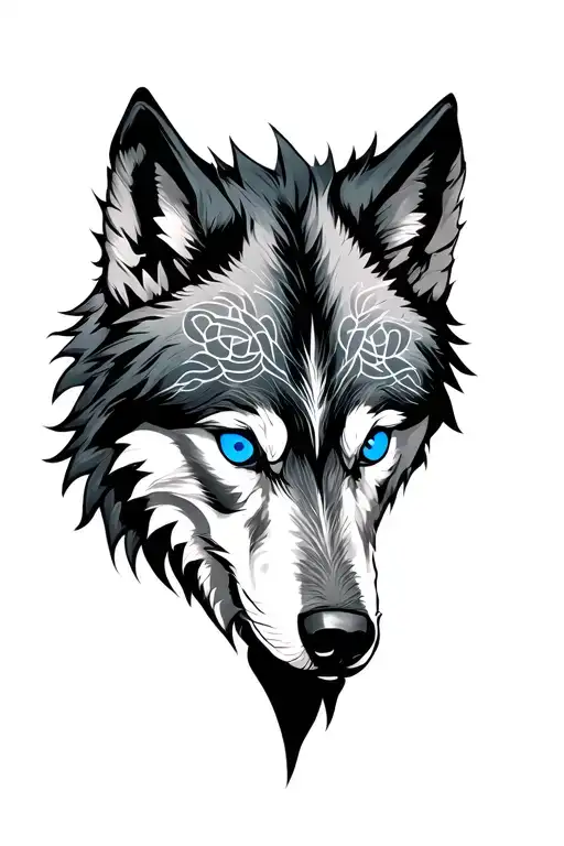 Celtic Wolf Blue Eyes