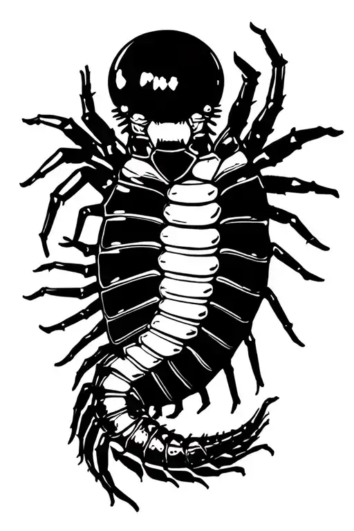 A Centipede Crawling Through A Spider Lilie