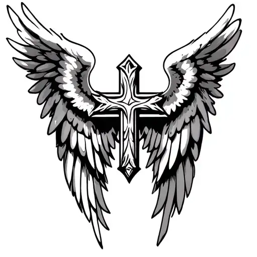 Cross With Angel Wings