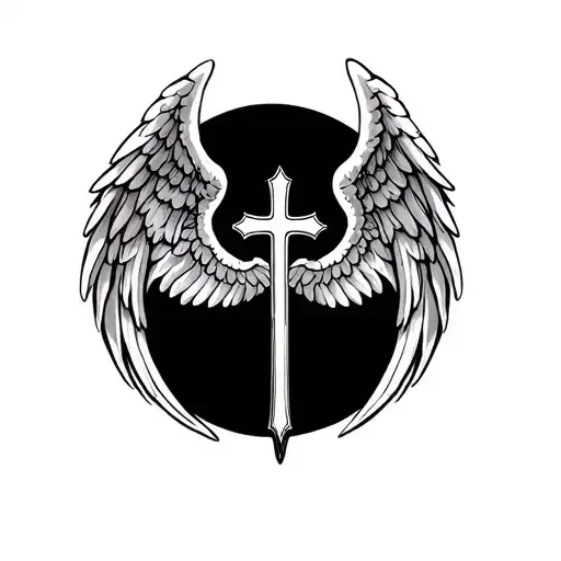 Small Cross With Angel Wings