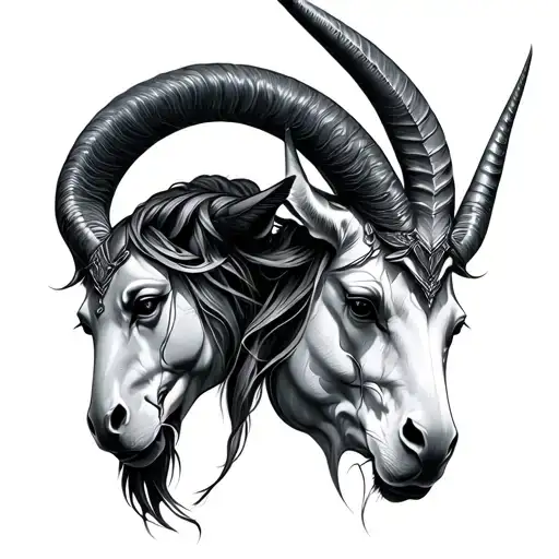 Gemini And Capricorn Tattoo Design Combining
