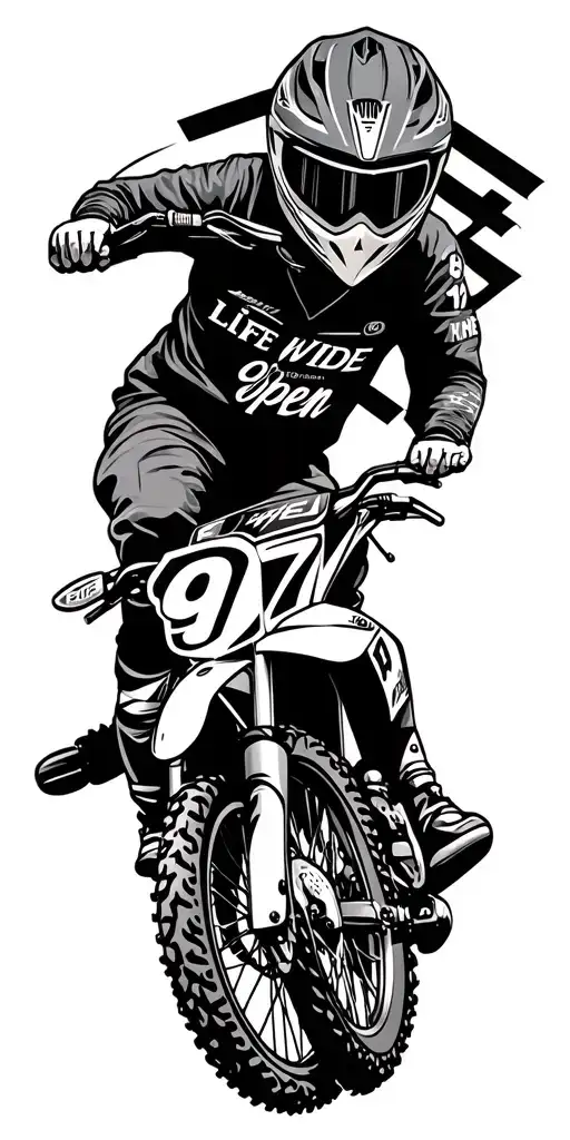 Motocross Theme With The Number 97 And The Saying Life Wide Open