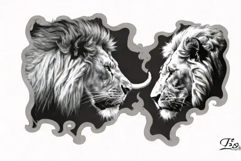 Lion And Elephant Realistic
