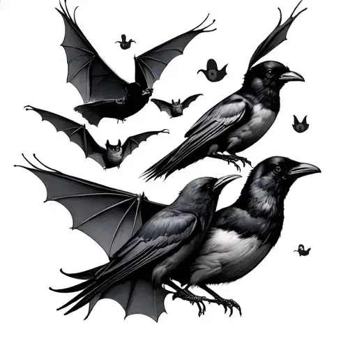 Bats And Crows All Different Sizes