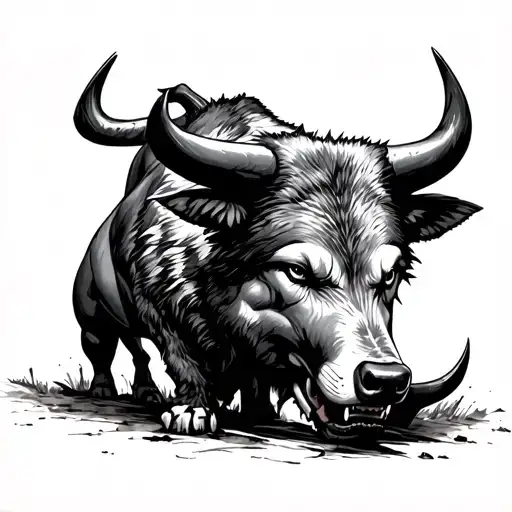 A Wolf Killing A Bull