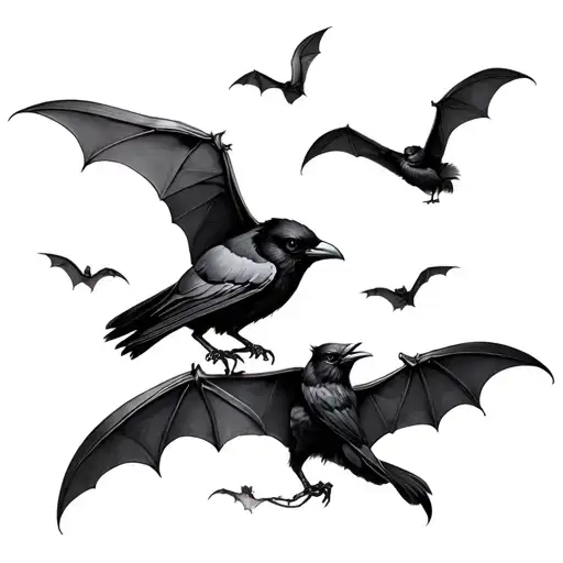 Bats And Crows All Different Sizes Arm