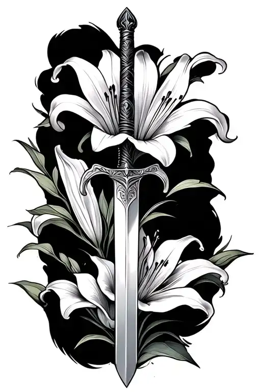 Lily Flower With Sword