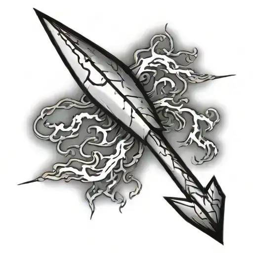 Straight Arrow With Lightning Bolt