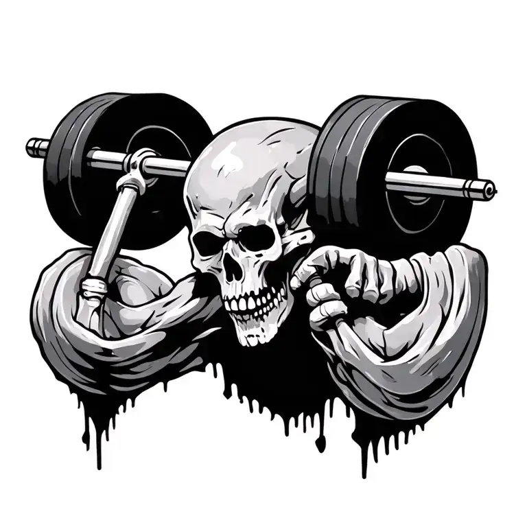 Barbell Transforming Into A Gravestone
