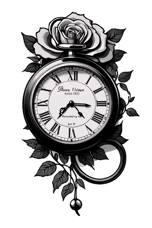 Stop Watch Surrounded By Shadow Wedding Date And Roses Intertwined