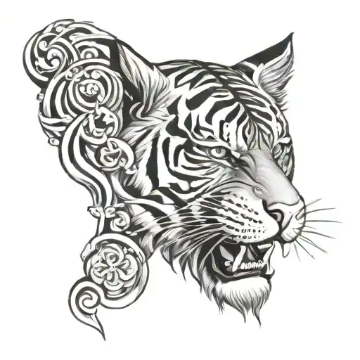 Tiger With Chrome Hearts Crosses