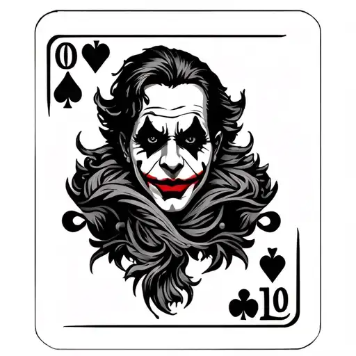 Tribal Leg Tattoo With A Focus On Domino Card Joker