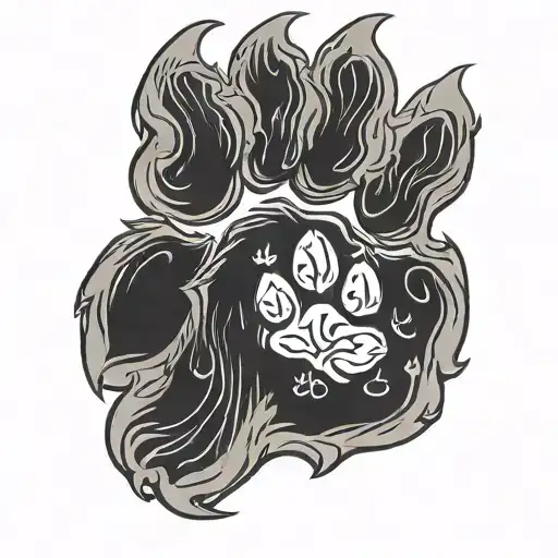 Wolf Paw Print With Greek Symbol For Alpha Woven Into Print