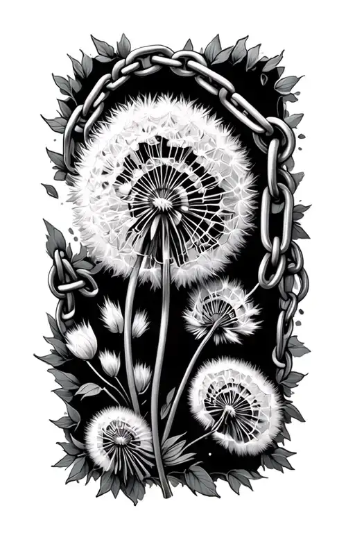 A Chain Made Of Dandelion Flower