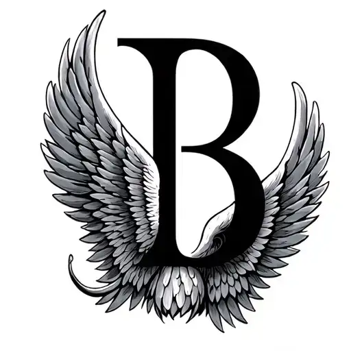 Letter B Angel Wings With Forever 21