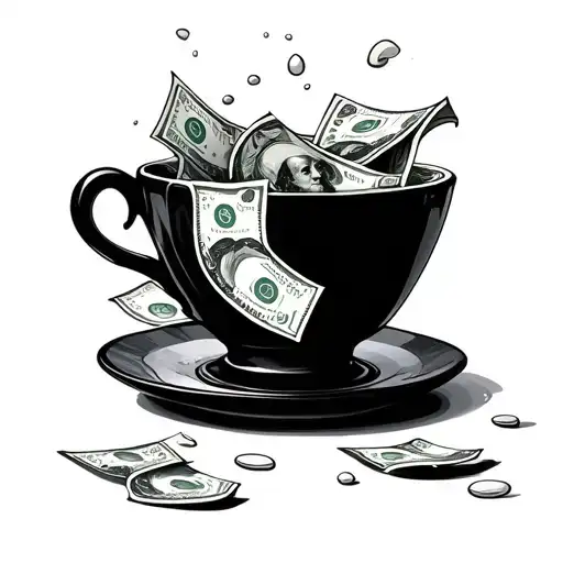 Money Dripping Out Of A Tea Cup