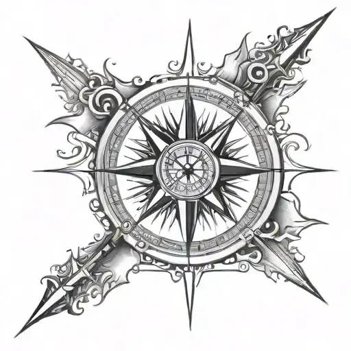 Compass With Needle Pointing South