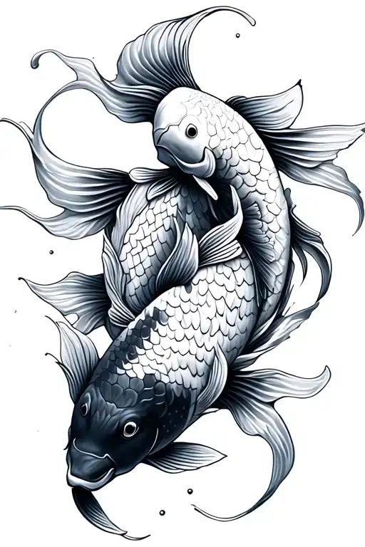 Two Koi Fish Swimming