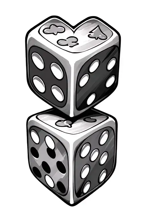 Heart Dice Symbolizing The Gamble