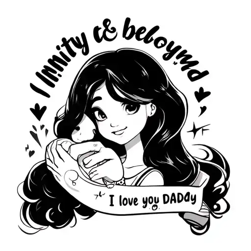 To Infinity And Beyond Finger Touching Tattoo I Love You Daddy Littie Girl