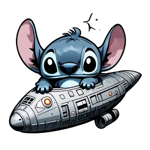 Lilo Stitch On A Spaceship Space Theme