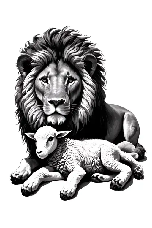 Lion Laying With A Lamb