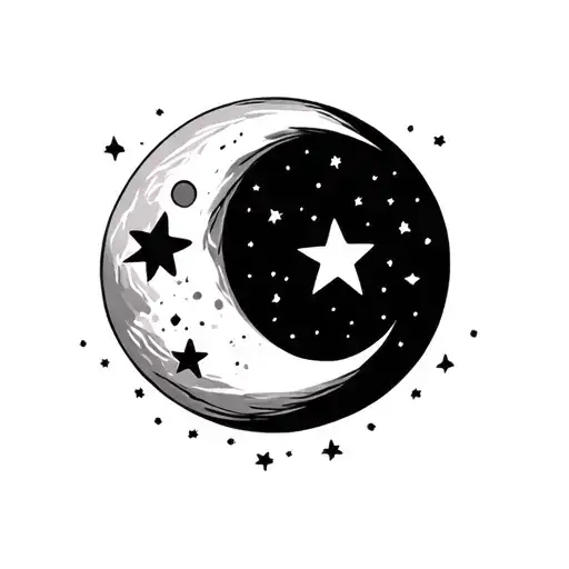 Moon And Stars Representing