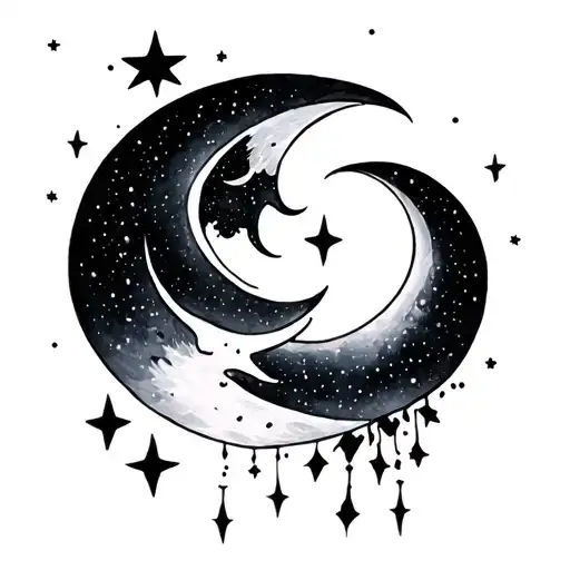 Moon And Stars Representing Your Love