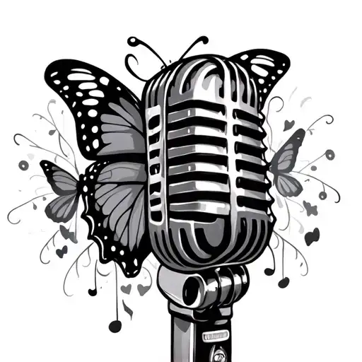 Music Microphone With Butterfly's