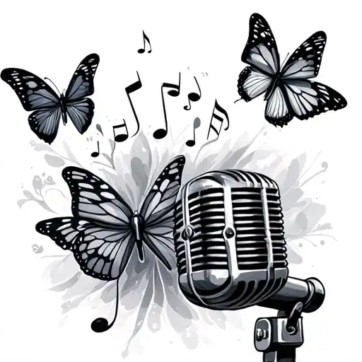 Music Microphone With Butterflys