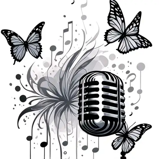 Music Microphone With Butterflys