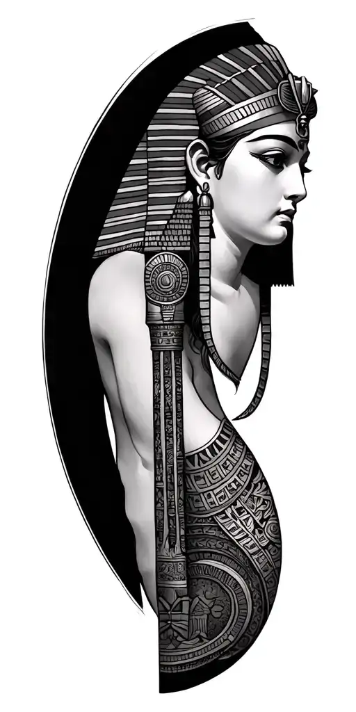 Ancient Greek And Ancient Egyptian Themed Tattoo Sleeve