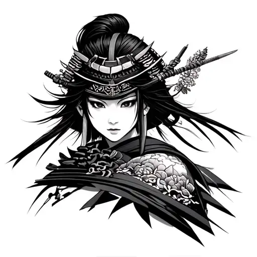 Samurai Girl Half Body