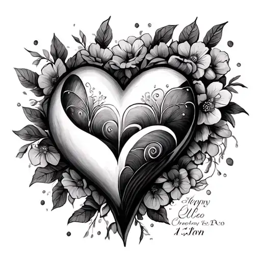 Heart Made Out Of 3 Birth Dates