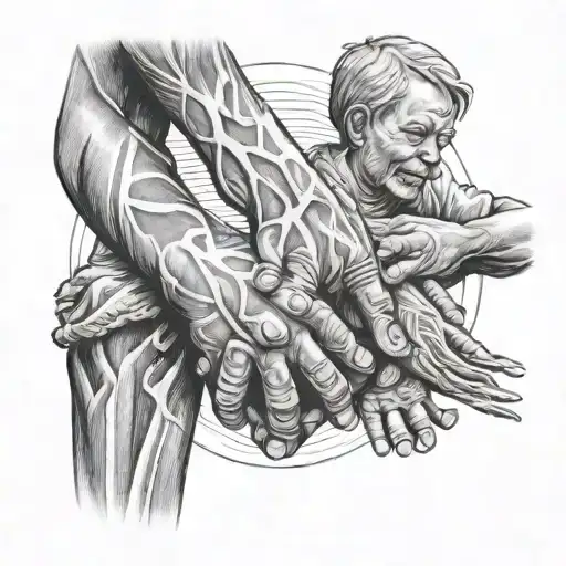 Father Sons Holding Hands