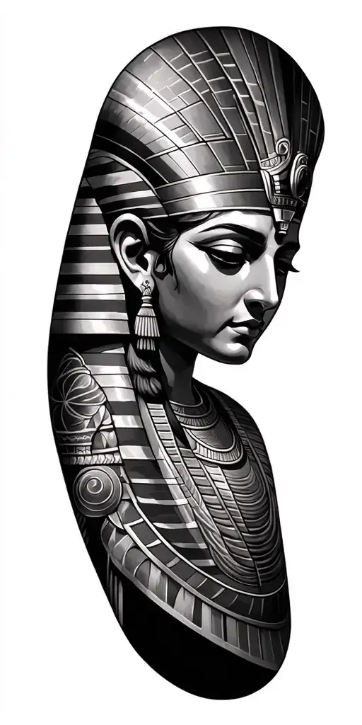 In Depth Detailed Ancient Greek And Ancient Egyptian Themed Tattoo Sleeve
