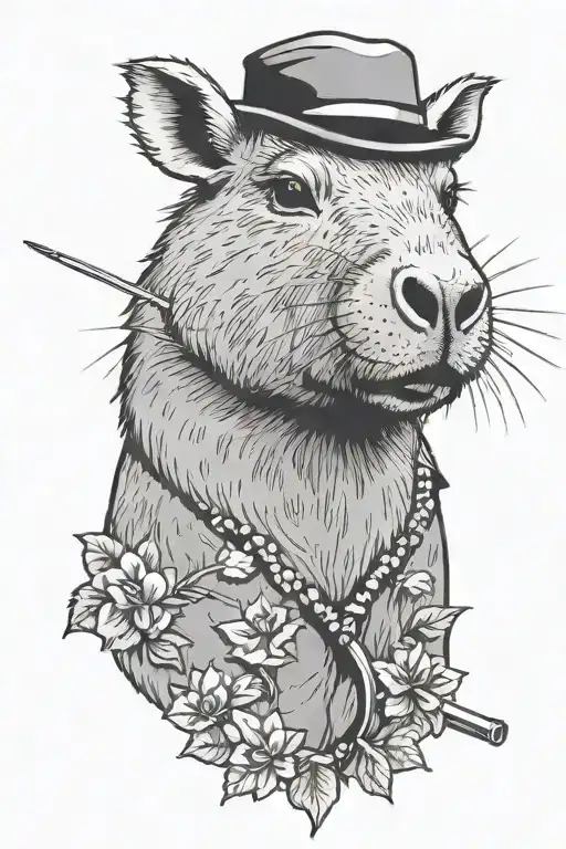 Capybara Gangster Smoking Weed