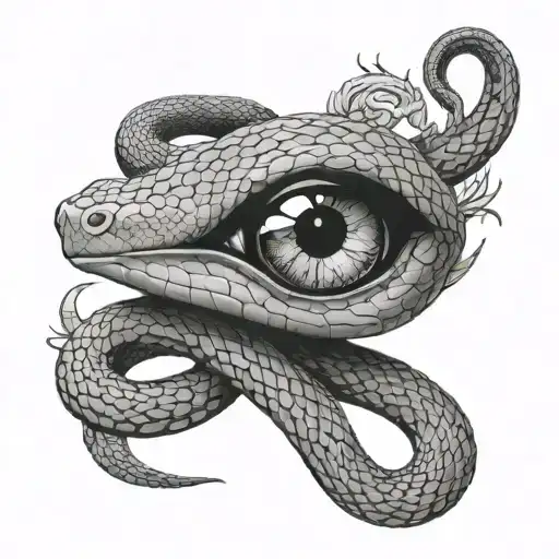 Snake With The Harry Potter Horcruxes And Symbols Hidden With In And The Deathly Hallows In The Eyes