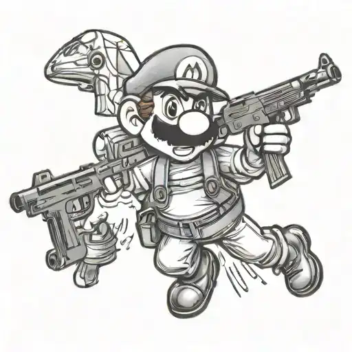 Mario Holding Ak47
