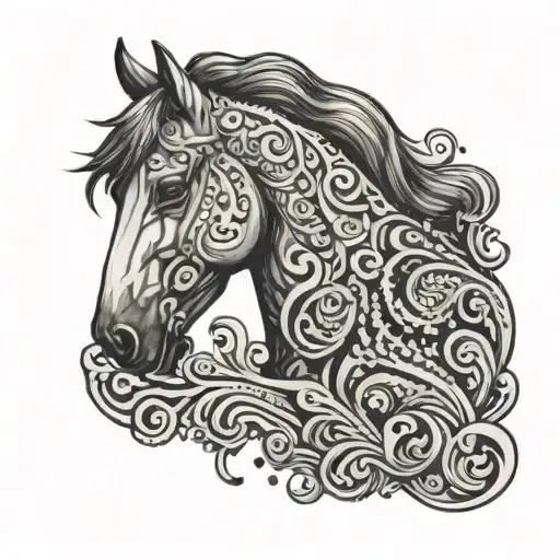 Steamboat Horse With Paisley Pattern