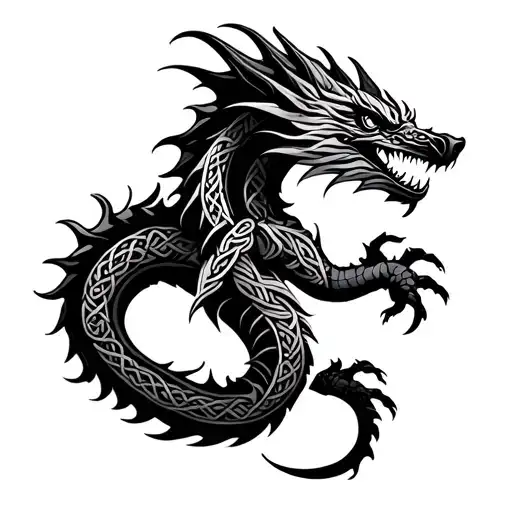 Dragon Made Out Of Celtic Design Inspired