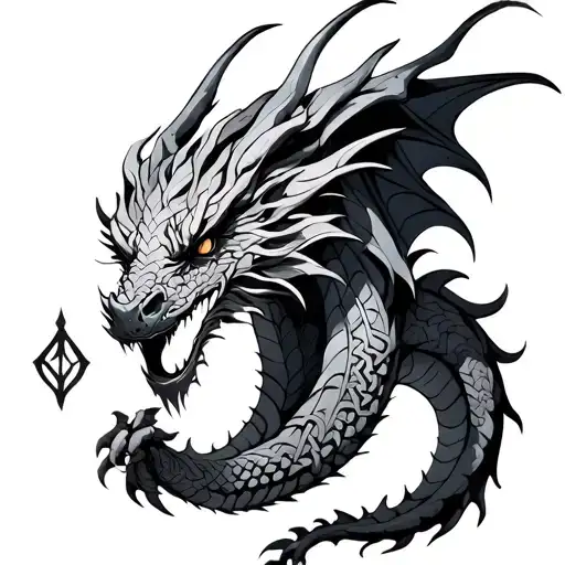 Beautiful Dragon Made Out Of Celtic Design Inspired