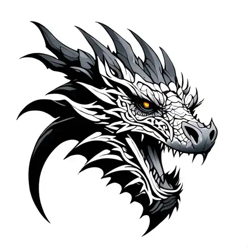 Beautiful Head Of A Dragon Made Out Of Celtic Design Inspired