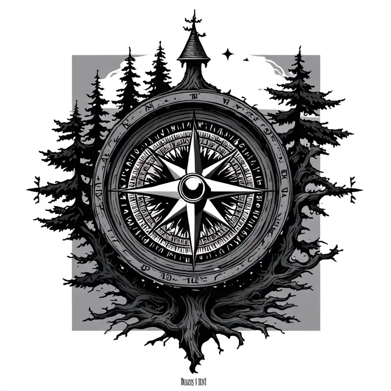 Tree Compass Always Points Home Surrounded