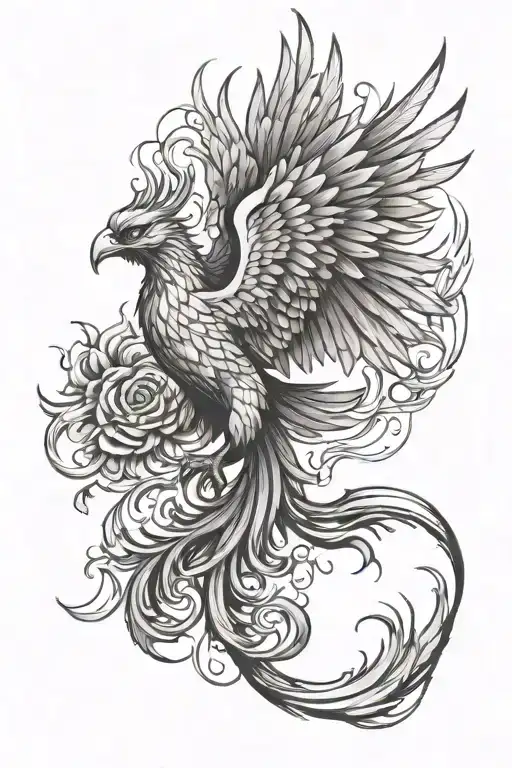 Rising Pheonix With A Diamond Stone