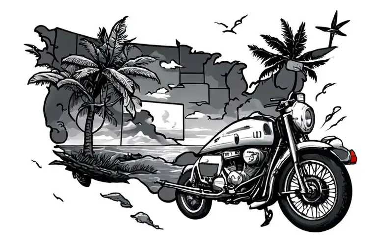 Travel Themed Tattoo Featuring