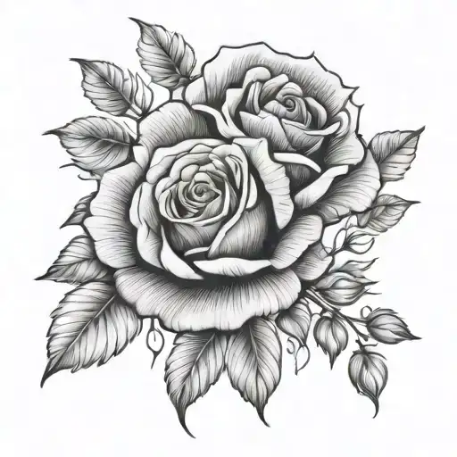 Rose And Poppy Fine Line