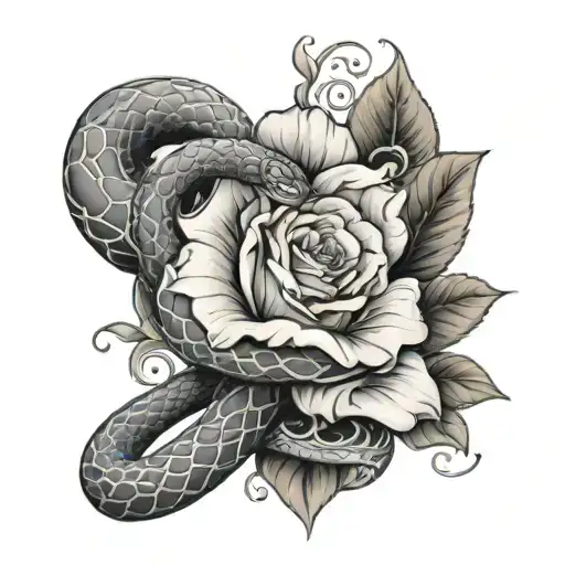 Lilly Rose And A Snake Wrapped