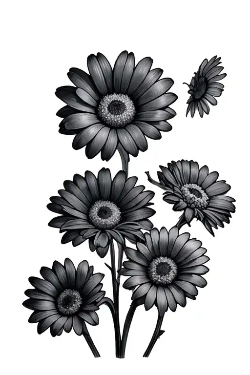 Six Daisy Flowers
