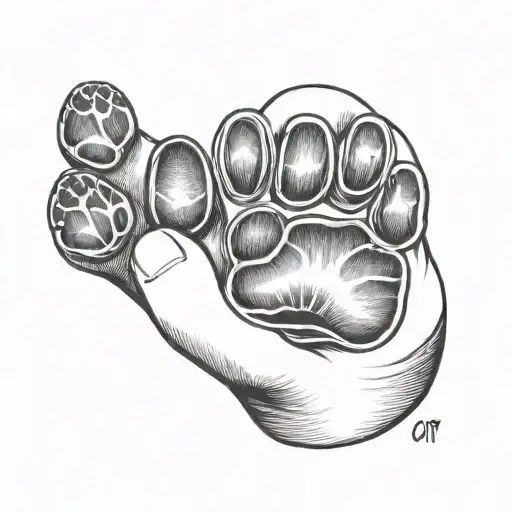 Cat Paw Love Fine Lines